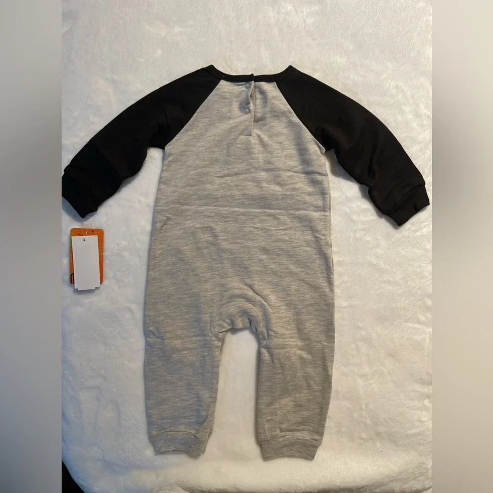 Disney Nightmare Before Christmas Baby Coverall with Hat Set Black & Gray NWT